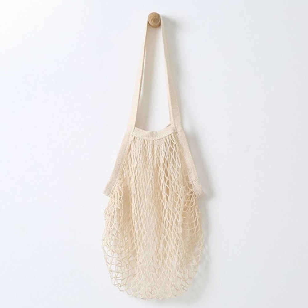 Parisienne Cotton Market Open Net Tote Bag Natural - Picture 3 of 6